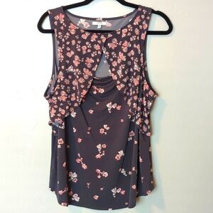 Maurices Faux Vest Tank Floral 0